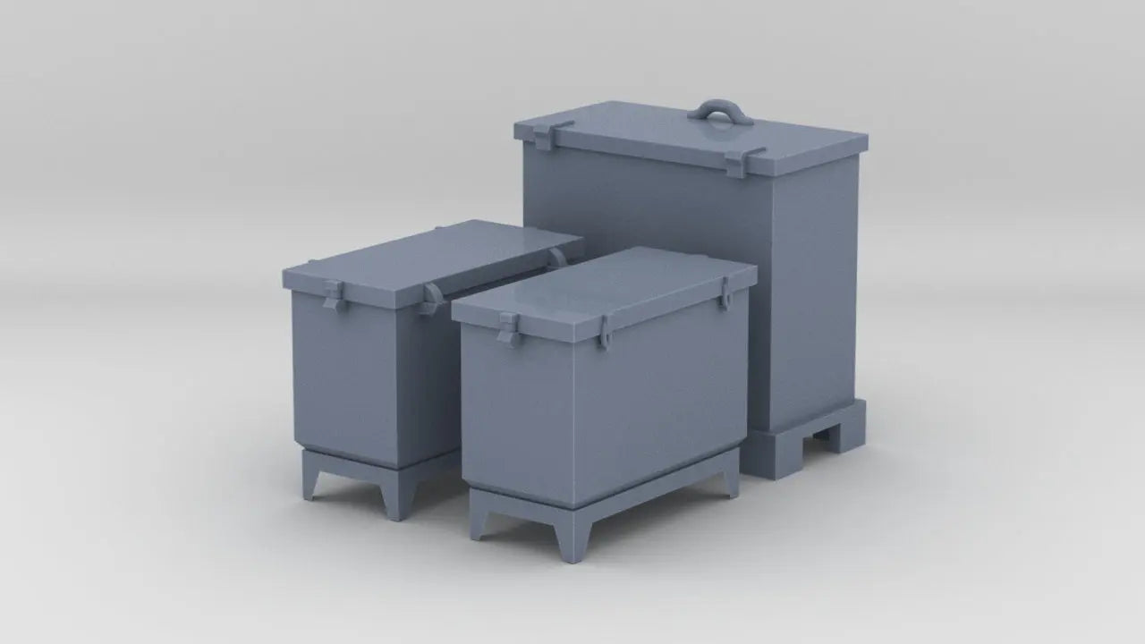 1/35 USS Sub Chaser Bridge 20mm Ammo Box Set (3pcs) - distefan 3d print