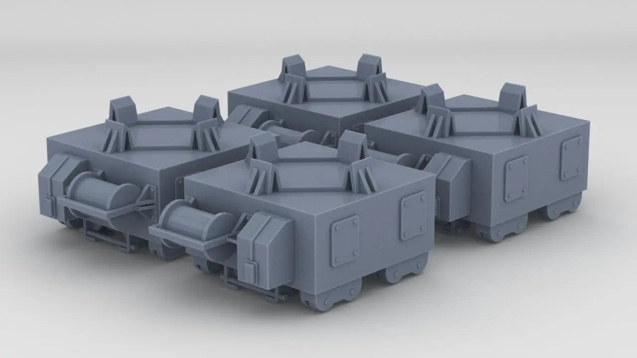 1/35 DKM Naval Mine Cart Set (4pcs) - distefan 3d print