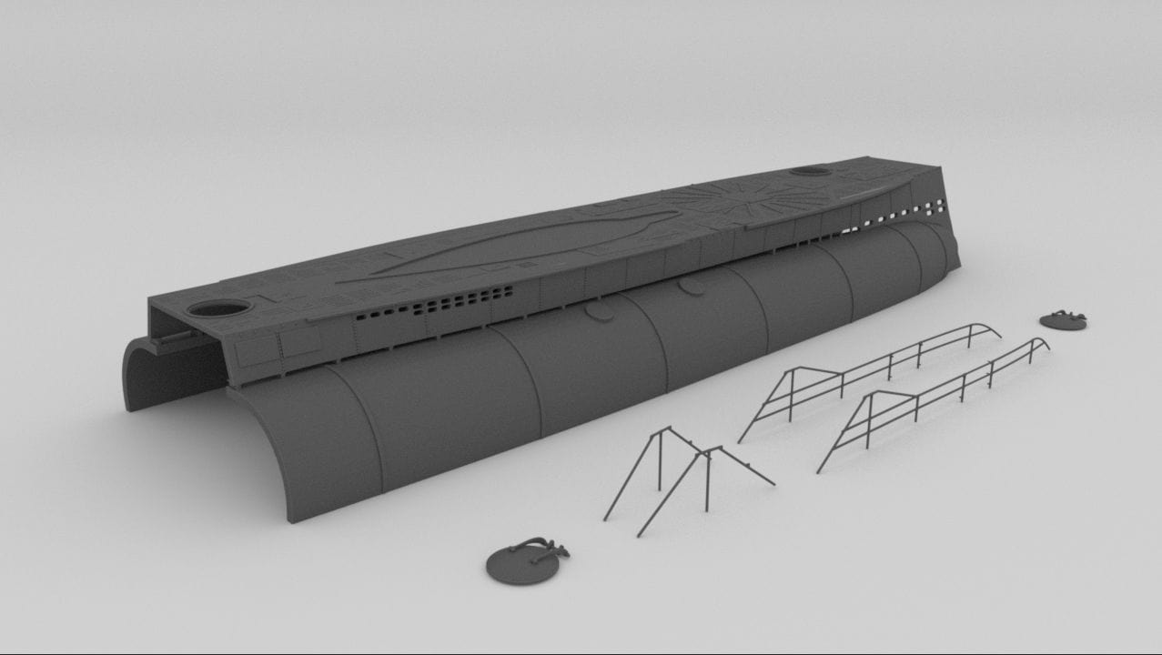 1/35 DKM U-boot VII/C Conning Hull-Deck Kit - distefan 3d print