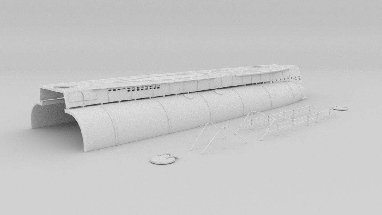 1/35 DKM U-boot VII/C Conning Hull-Deck Kit - distefan 3d print