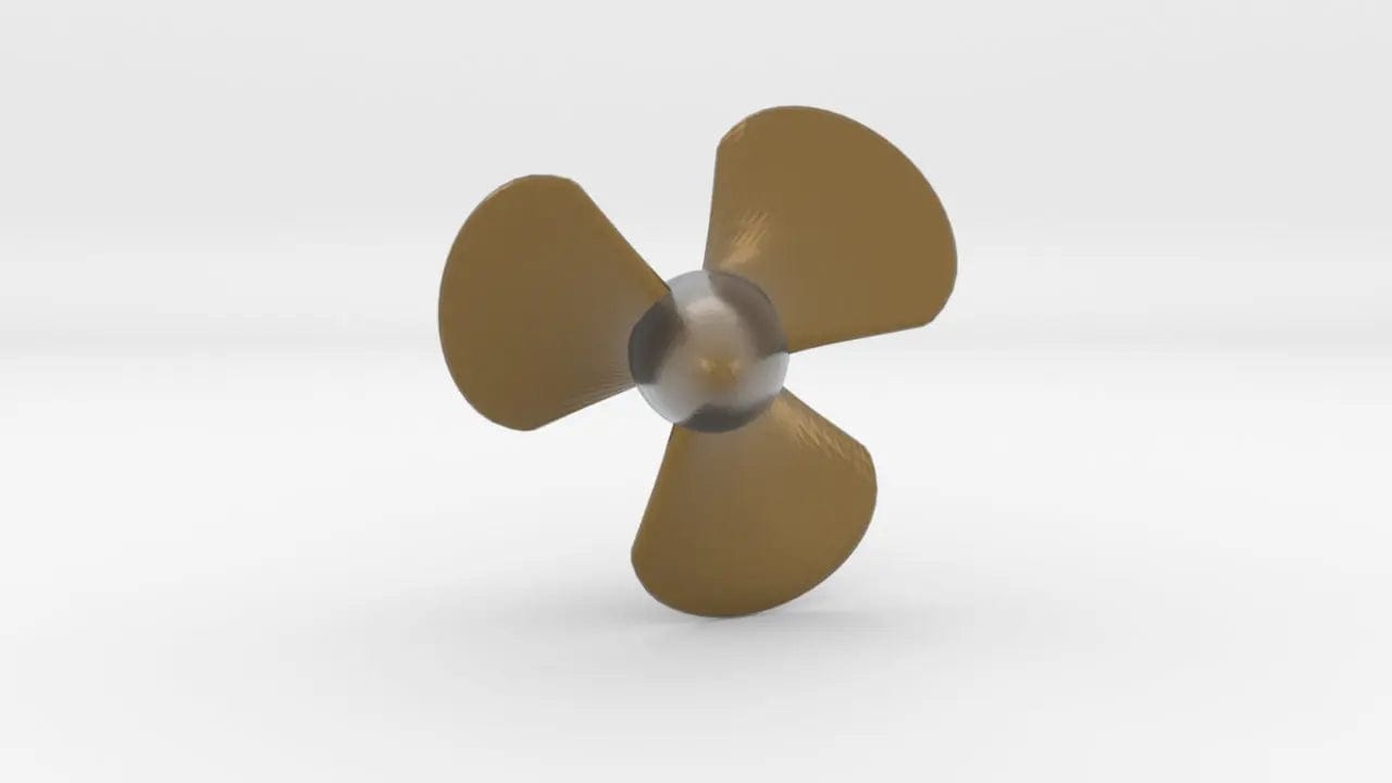 1/35 German Schnellboot Propeller L with 2mm Hub - distefan 3d print