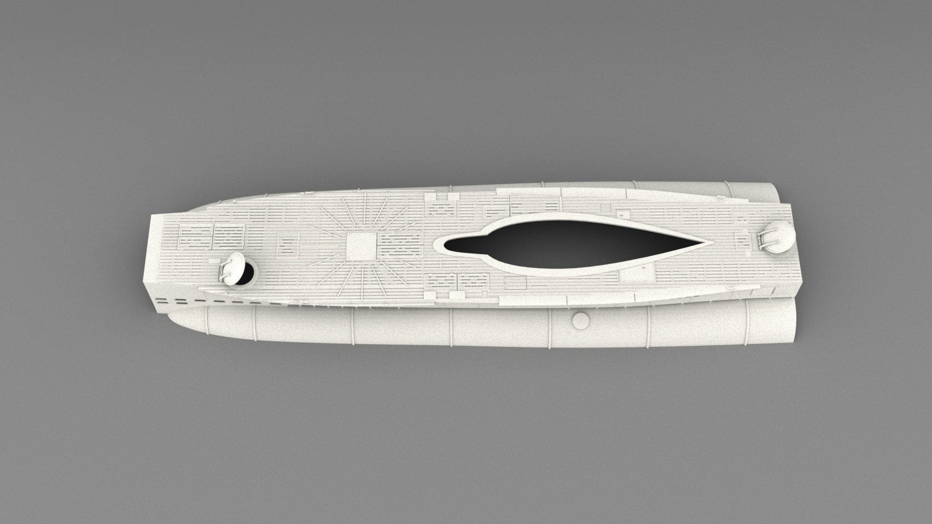 1/35 U-Boat Waterline Section (3D Printed) - WWII U-Boat Model Parts