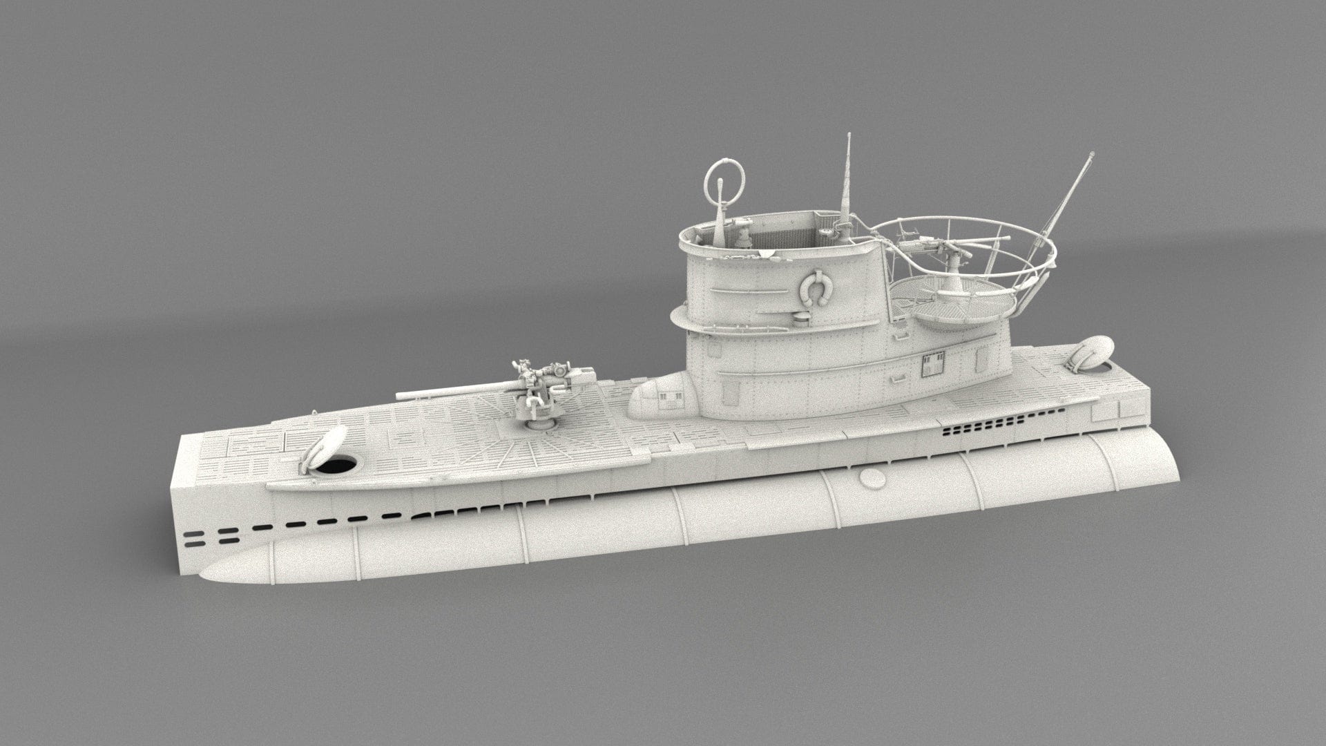 1/35 U-Boat Waterline Section (3D Printed) - distefan 3d print