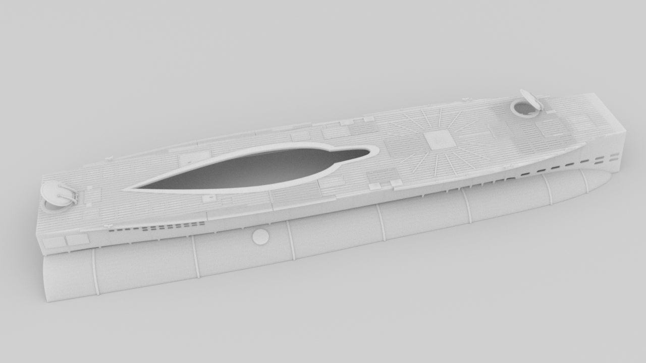 1/35 German Type VIIC Submarine Waterline - distefan 3d print