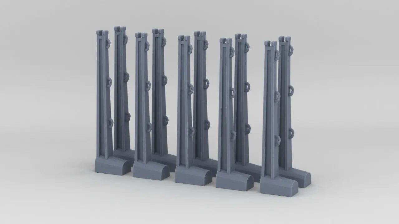1/35 US Battleship Main Deck Stanchion Set (10pcs) - distefan 3d print