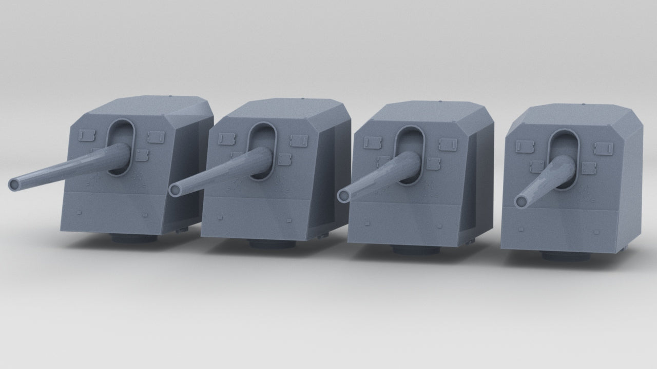 1/350 DKM 15cm/55 (5.9in) SK C/28 Single Mount Set (4pcs) - distefan 3d print