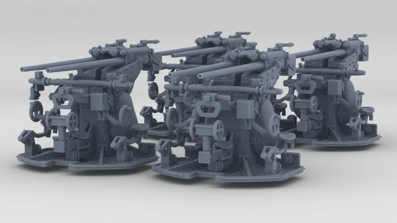 1/350 DKM 3.7cm SK C/30 Twin Gun Set 4pcs Resin3Dinteractive