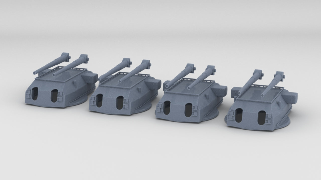 1/350 DKM 40.6 cm/52 (16") SK C/34 Turret v1 Set (4pcs) - distefan 3d print