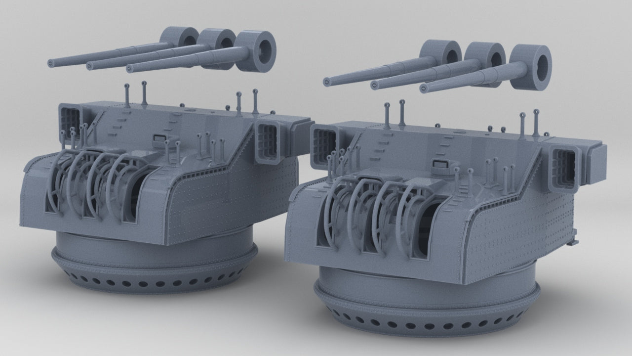 1/350 IJN 15.5cm/60 3rd Year Type Naval Gun Set (2pcs) - distefan 3d print