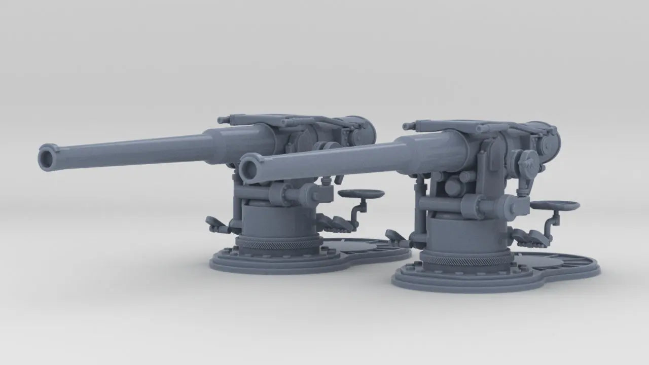 1/350 USN 4-inch 50 (10.2 cm) Sub Deck Gun Set (2pcs) Resin3Dinteractive
