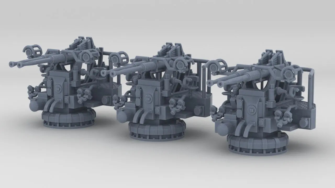 1/350 USN 40mm Bofors Twin Mount Set (3pcs) Resin3Dinteractive