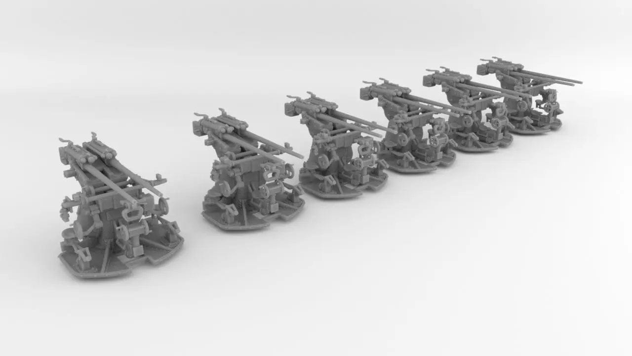 1/350 DKM 3.7cm SK C/30 Twin Gun Set 6pcs - distefan 3d print