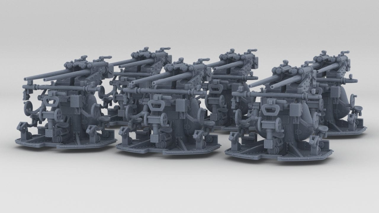 1/350 DKM 3.7cm SK C/30 Twin Gun Set (6pcs) - distefan 3d print