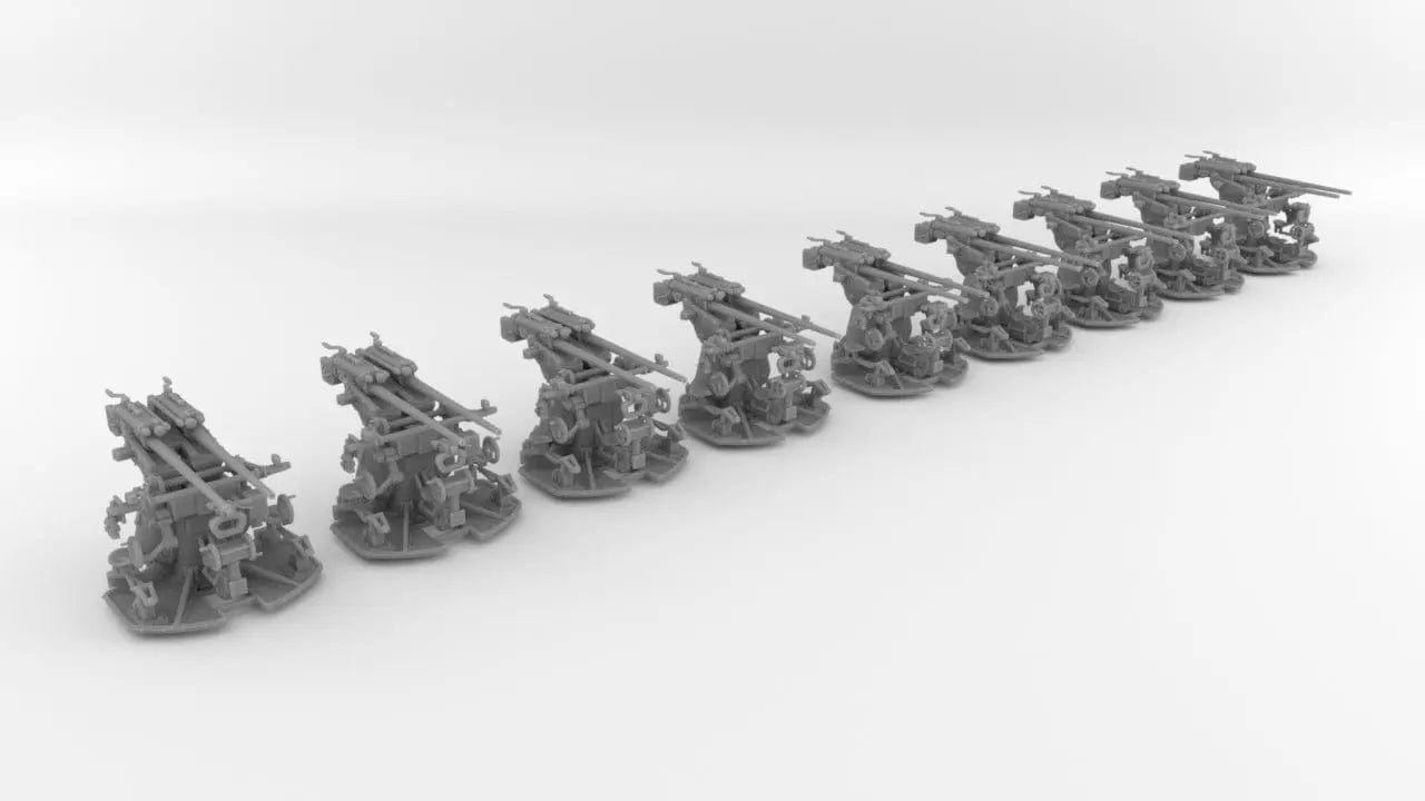 1/350 DKM 3.7cm SK C/30 Twin Gun Set 9pcs - distefan 3d print 1/350 DKM 3.7cm SK C/30 Twin Gun Set 9pcs - distefan 3d print