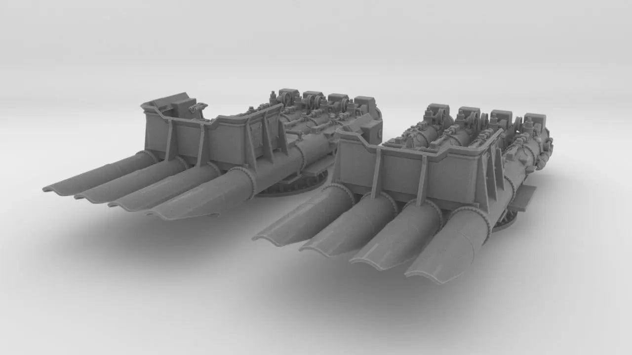 1/350 DKM Quadruple 533mm Torpedo Tubes (2 pcs) - distefan 3d print