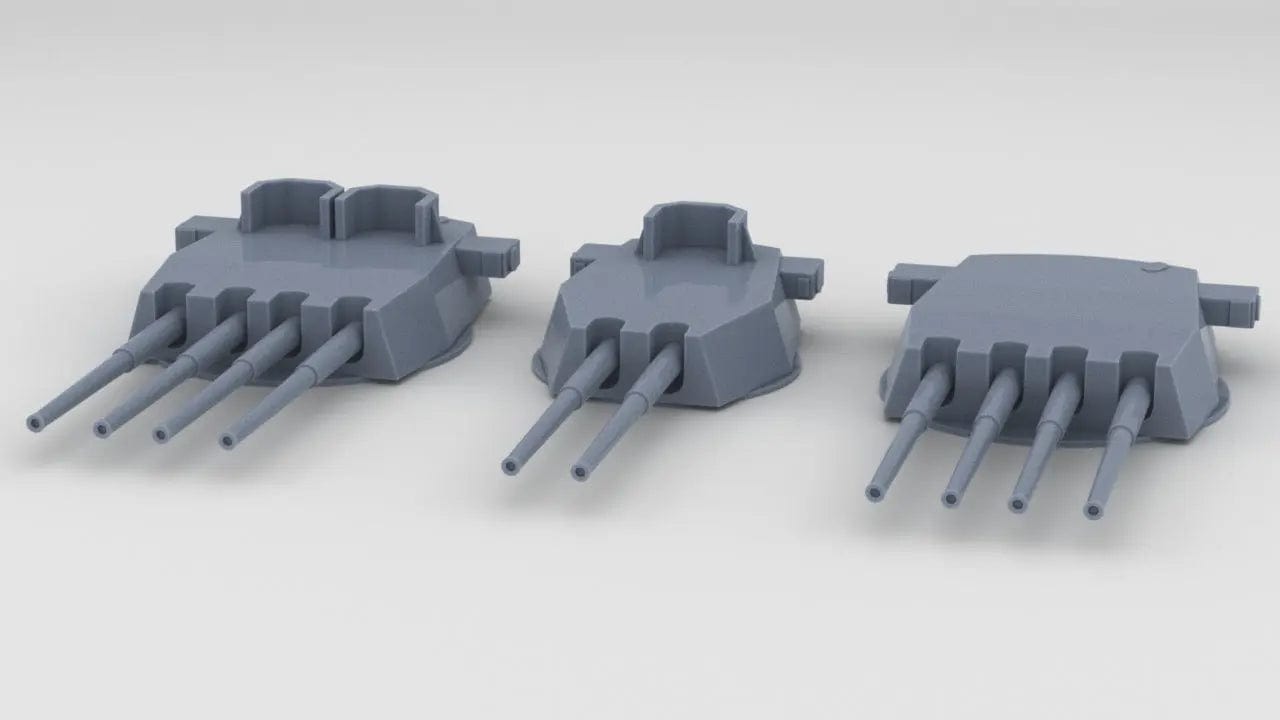 1/350 HMS King George V 14in Turrets Set (3pcs) - distefan 3d print