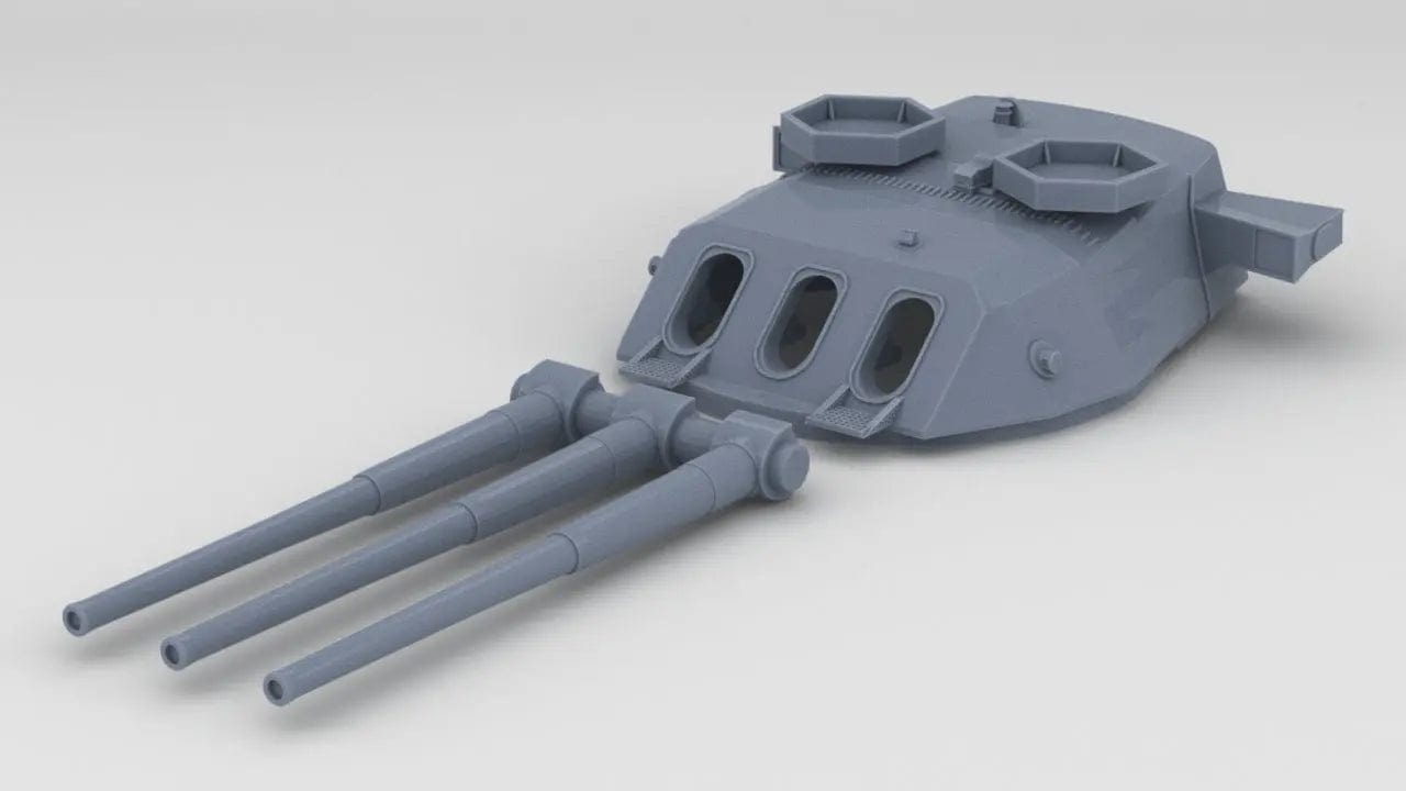1/350 IJN 46cm/45 (18.1 in) Type 94 Turret #3 (1945) - distefan 3d print