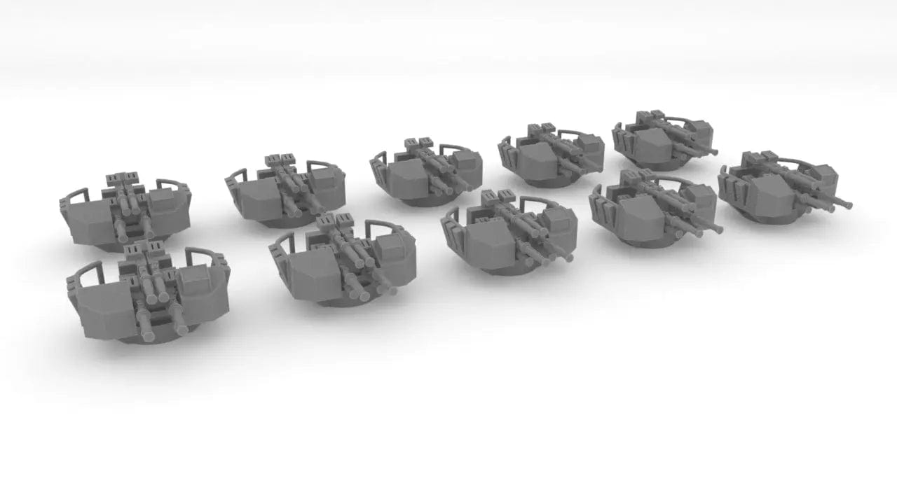 1/350 RN Sextuple 40mm Bofors AA Guns Set (10 pcs) - distefan 3d print