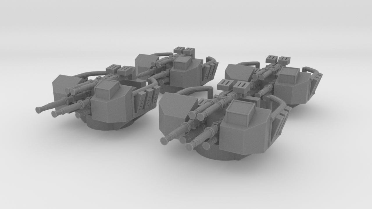 1/350 RN Sextuple 40mm Bofors AA Guns Set 4pcs - distefan 3d print