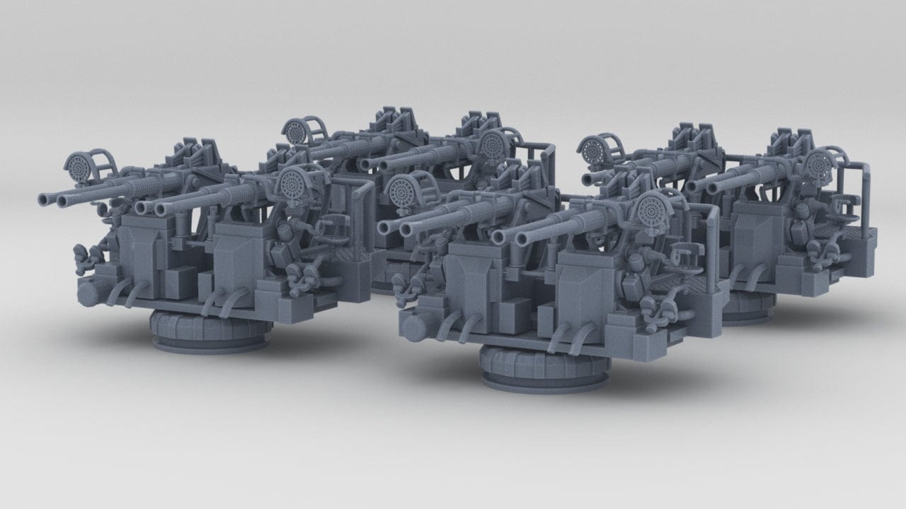 1/350 USN 40mm Quad Bofors Unshielded Set 4pcs - Distefan 3D Print
