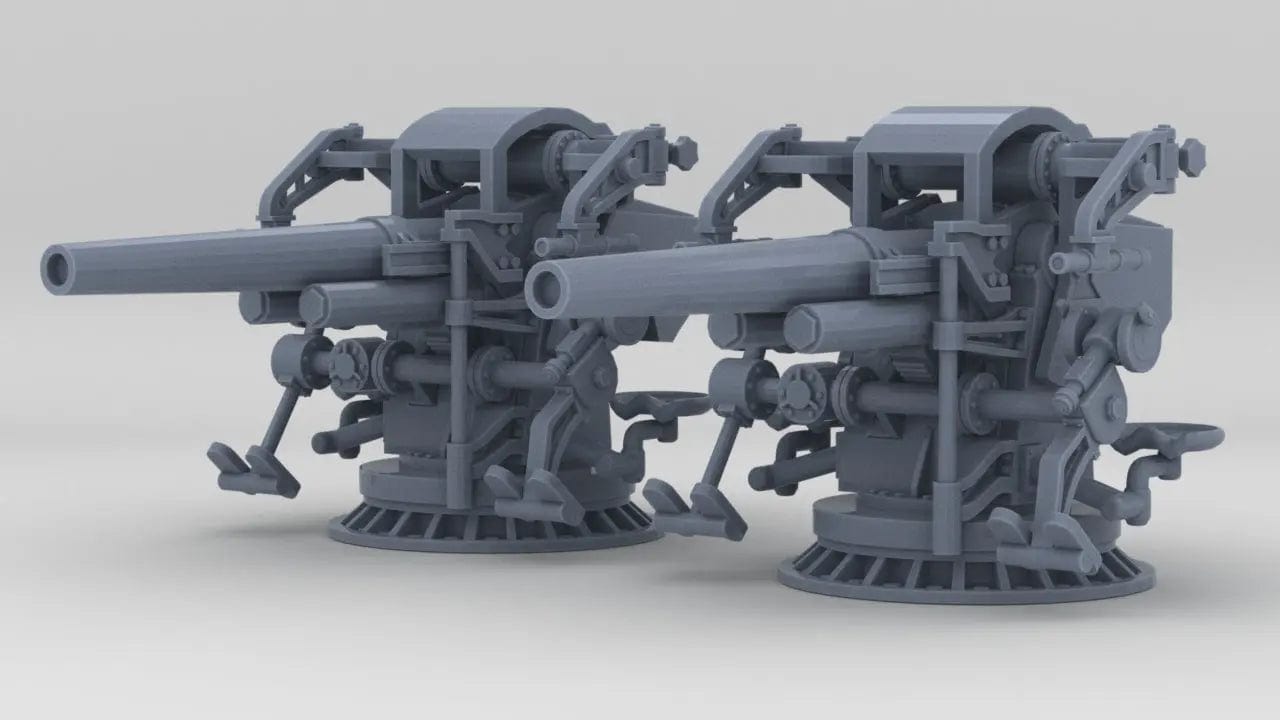 1/350 USN 5-inch 25 Deck Gun Mk40 Set (2pcs) - distefan 3d print
