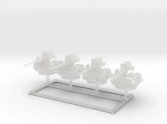 Enhance Your WWII Fleet: Distefan's 1/350 USN Single 5in/38 Cal. Open Mount Set (4 pcs)