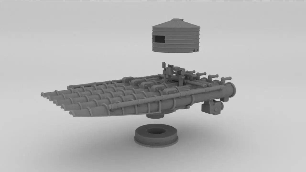 1/350 USS 21in Quadruple Torpedo Tube Launcher w. Blast - distefan 3d print