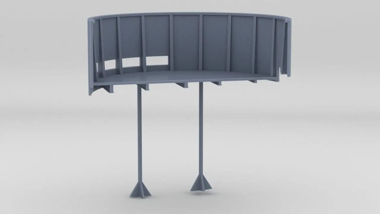 1/40 USS Fletcher 20mm Tub (Round Bridge) Starboard - distefan 3d print