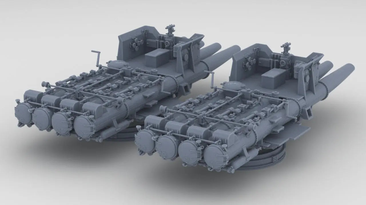 1/400 DKM Quadruple 533 mm Torpedo Tubes (2pcs) Resin3Dinteractive
