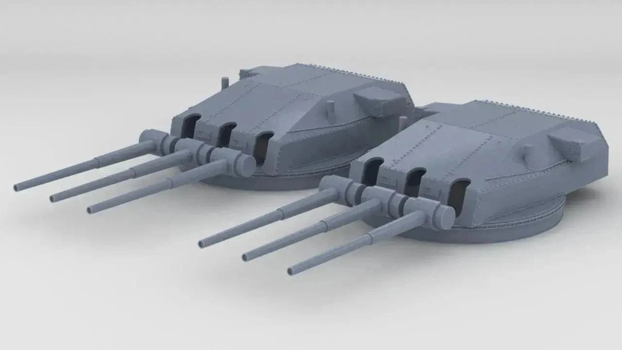 1/400 DKM Graf Spee 28cm/52 (11in) SK C/28 Turrets Set (2pcs) - distefan 3d print