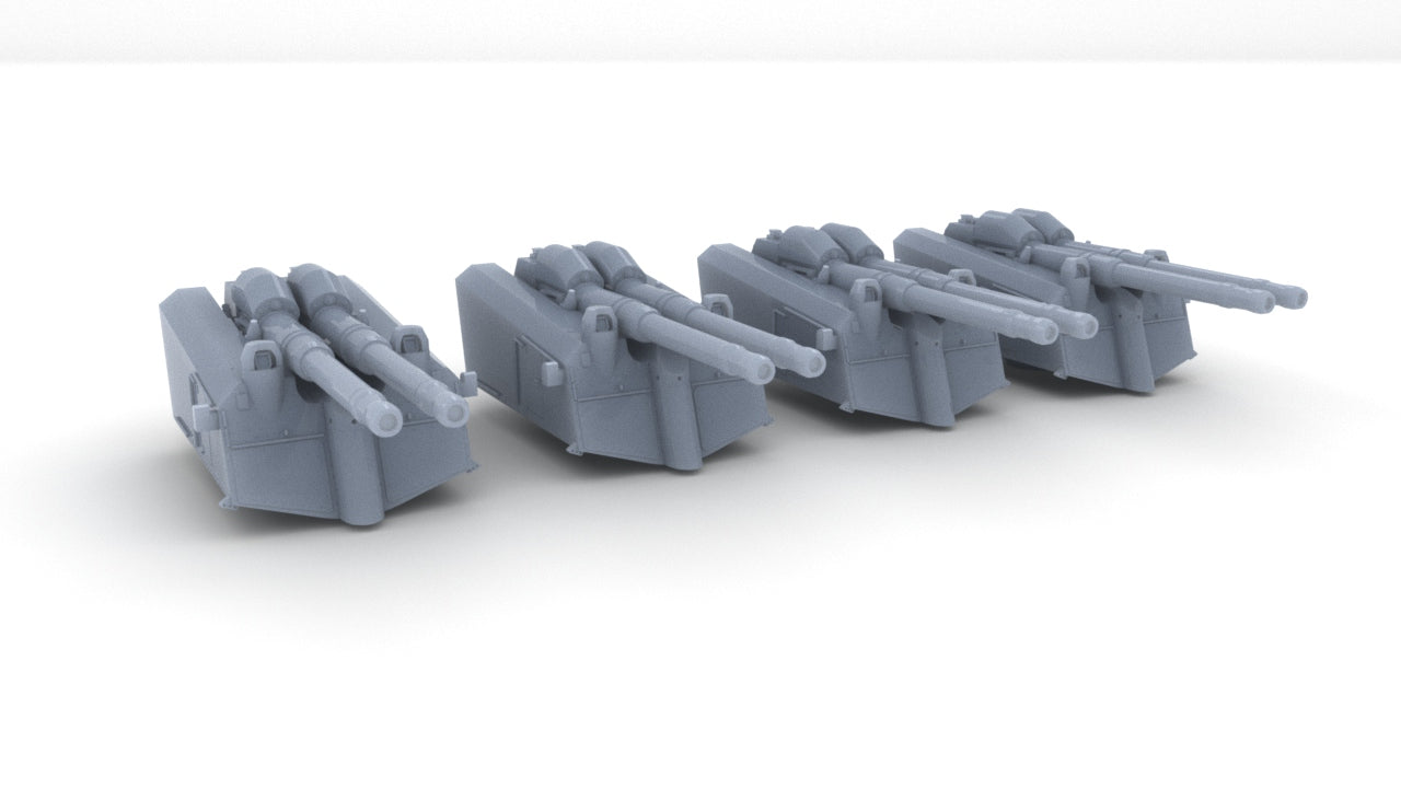 1/400 DKM SK/L65 C33 10.5cm Twin Mount Set (4pcs) Resin3Dinteractive
