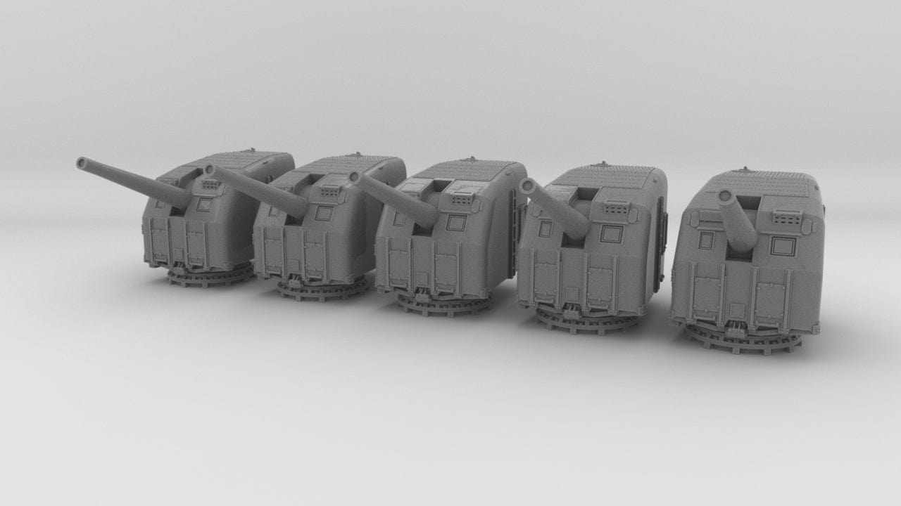 1/426 USN 5"/38 cal. Gun Mounts Set (5pcs) - distefan 3d print