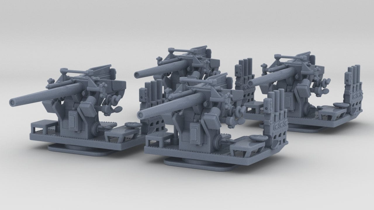 1/426 USN 5-inch 25 (12.7 cm) Deck AA Gun Set (4pcs) - distefan 3d print