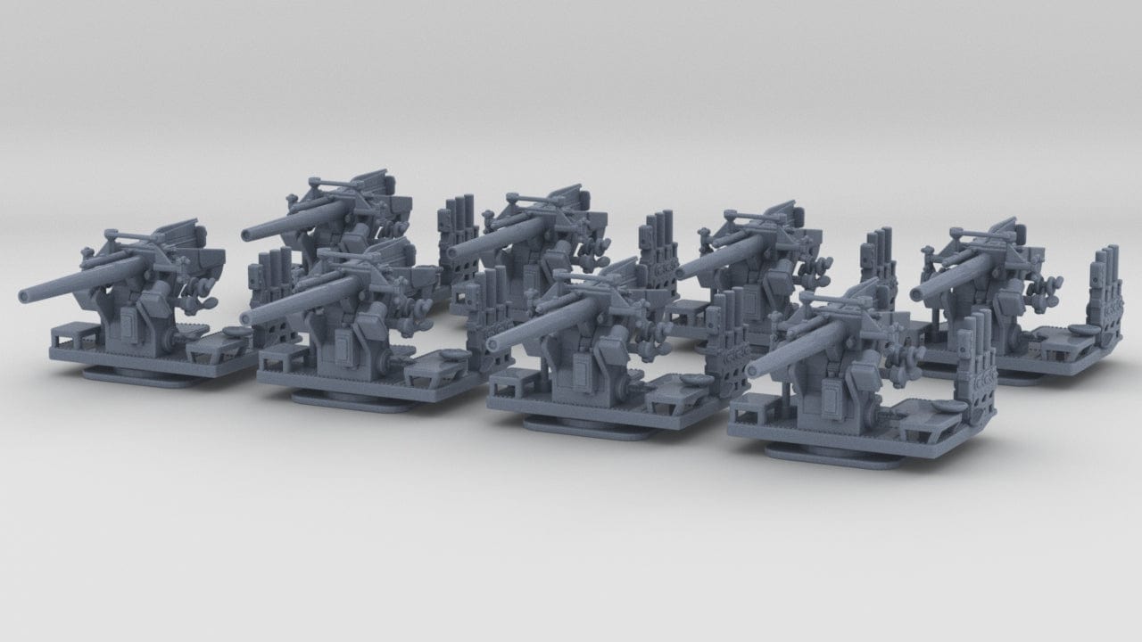 1/426 USN 5-inch 25 (12.7 cm) Deck AA Gun Set (8pcs) - distefan 3d print