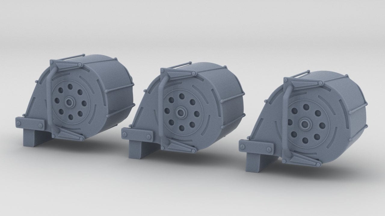 1/48 USN Oerlikon 20mm Ammo Magazine Set (3pcs) - distefan 3d print