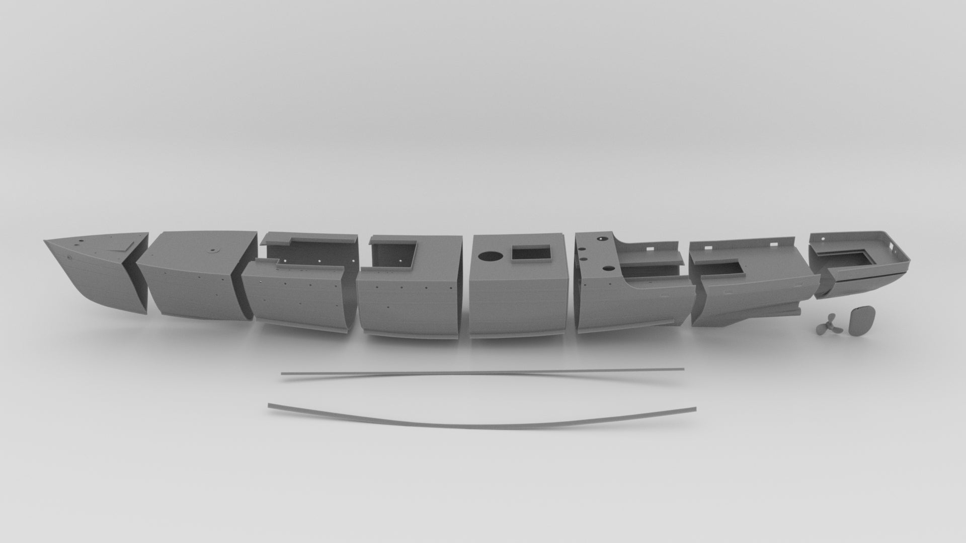 1/48 HMS Castle Class Corvette Hull Set - distefan 3d print