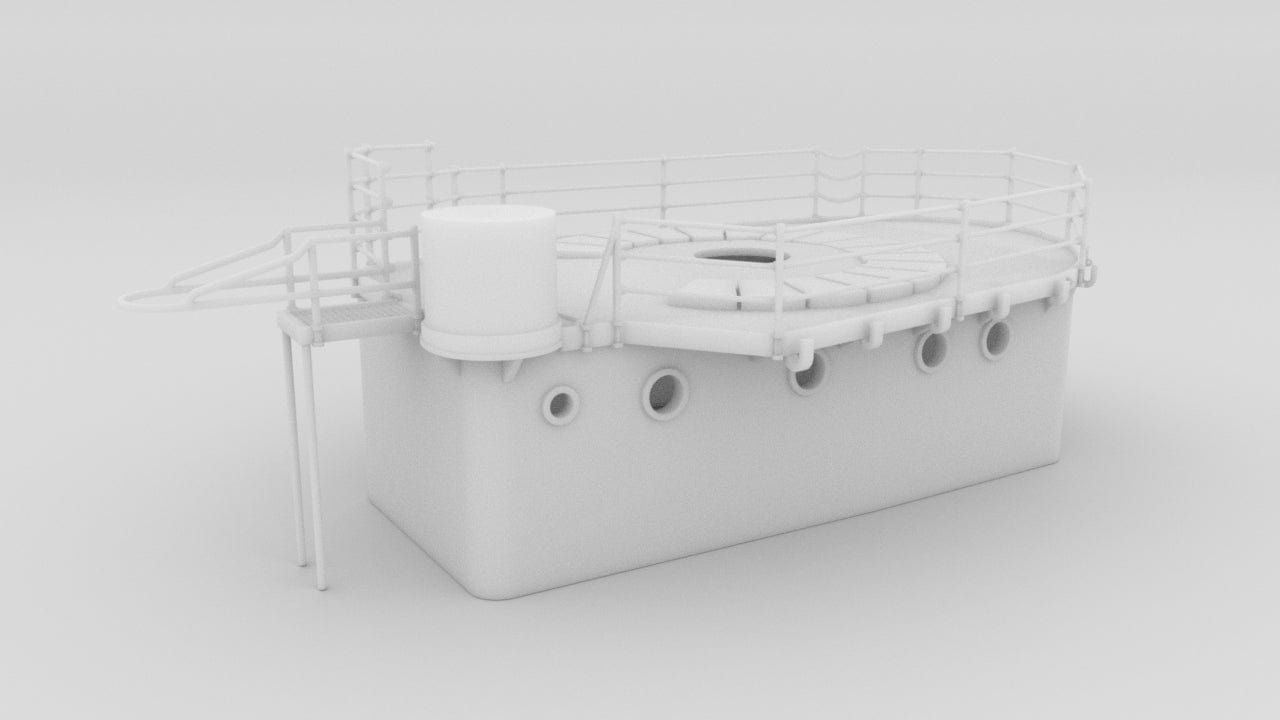 1/48 USS Ward Aft Deck House - distefan 3d print