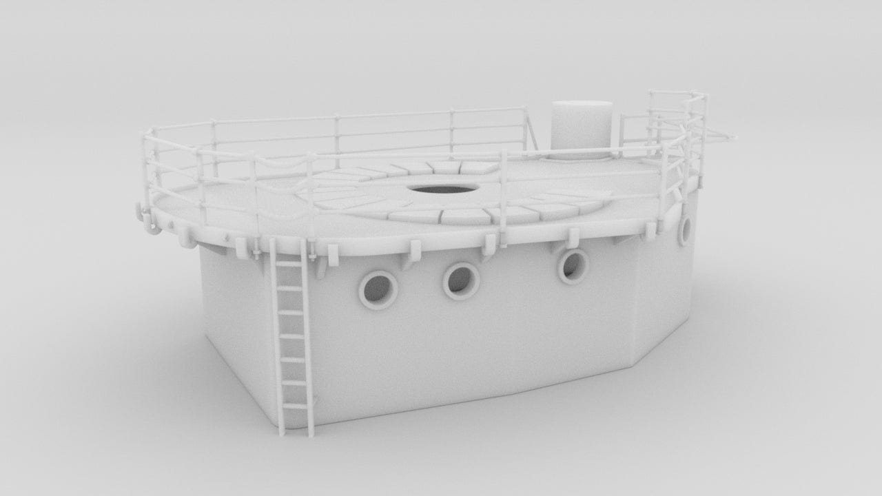 1/48 USS Ward Aft Deck House - distefan 3d print