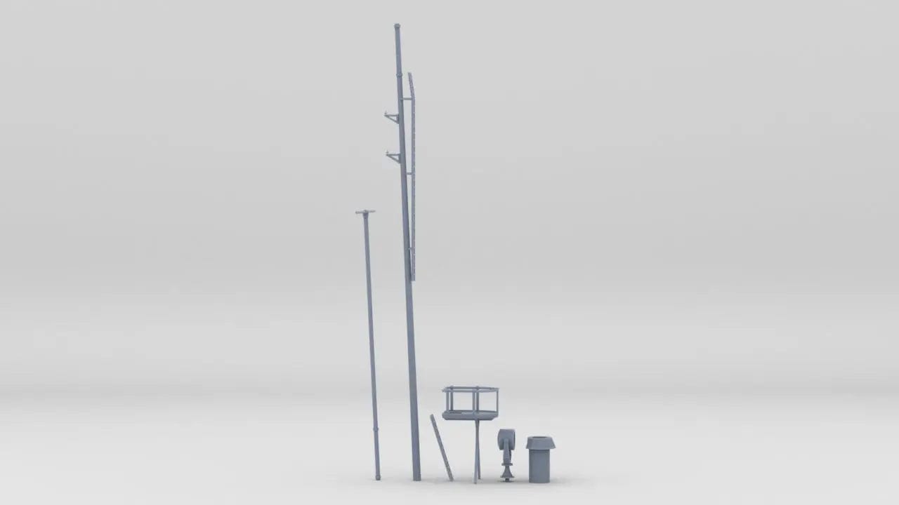 1/48 USS Ward Forward Mast Kit - distefan 3d print