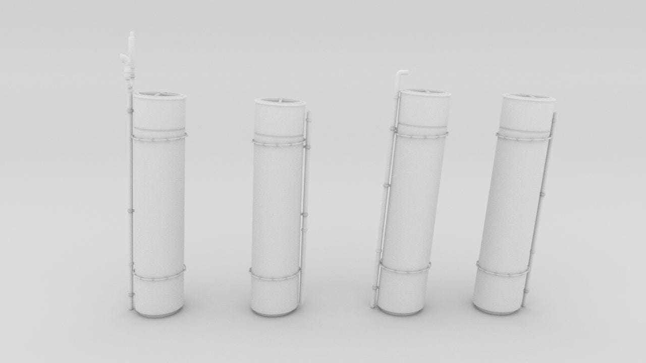 1/48 USS Ward Smoke Stack Set 4pcs - distefan 3d print