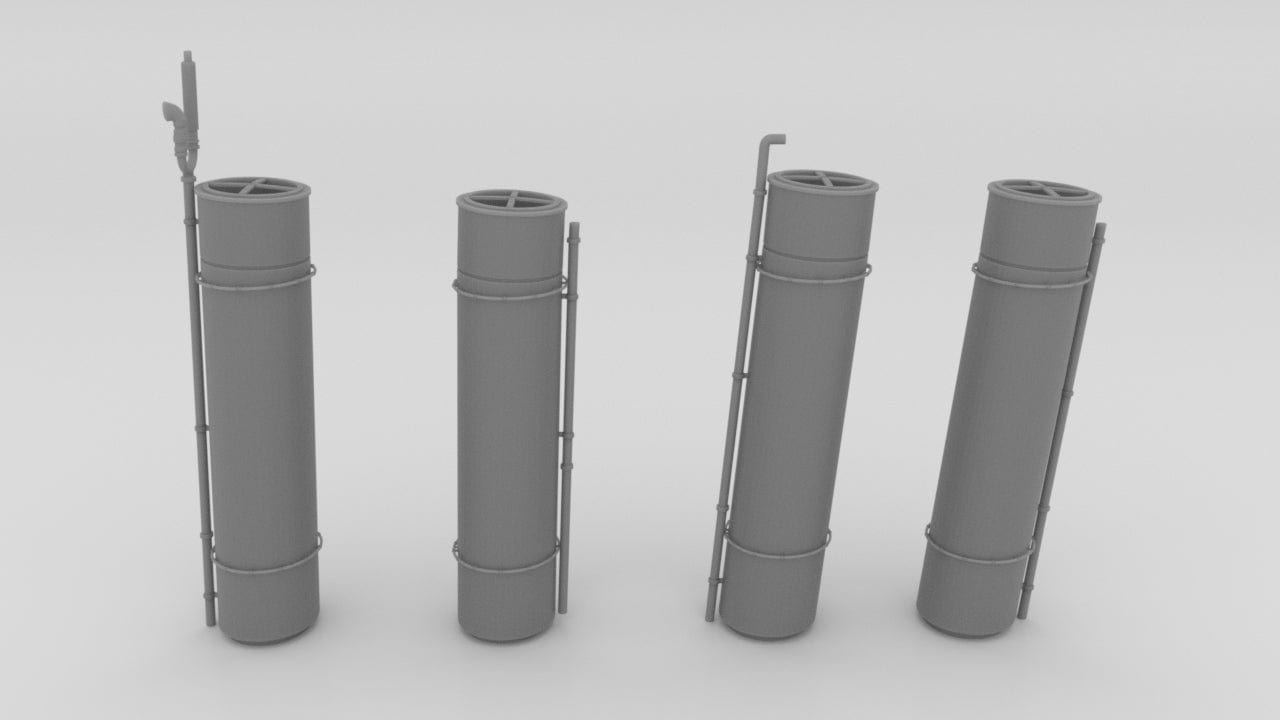 1/48 USS Ward Smoke Stack Set 4pcs - distefan 3d print