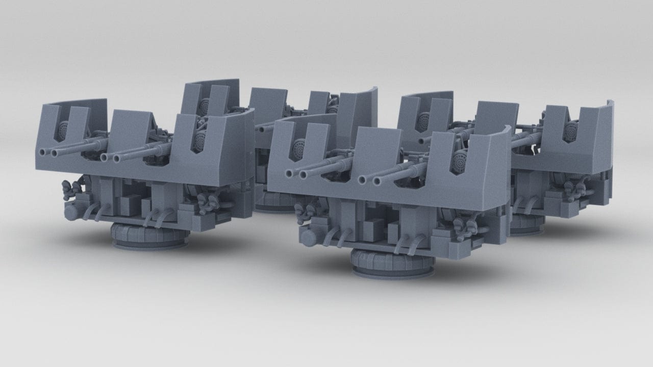 1/500 USN 40mm Quad Bofors Shielded Set (4 pcs) - distefan 3d print