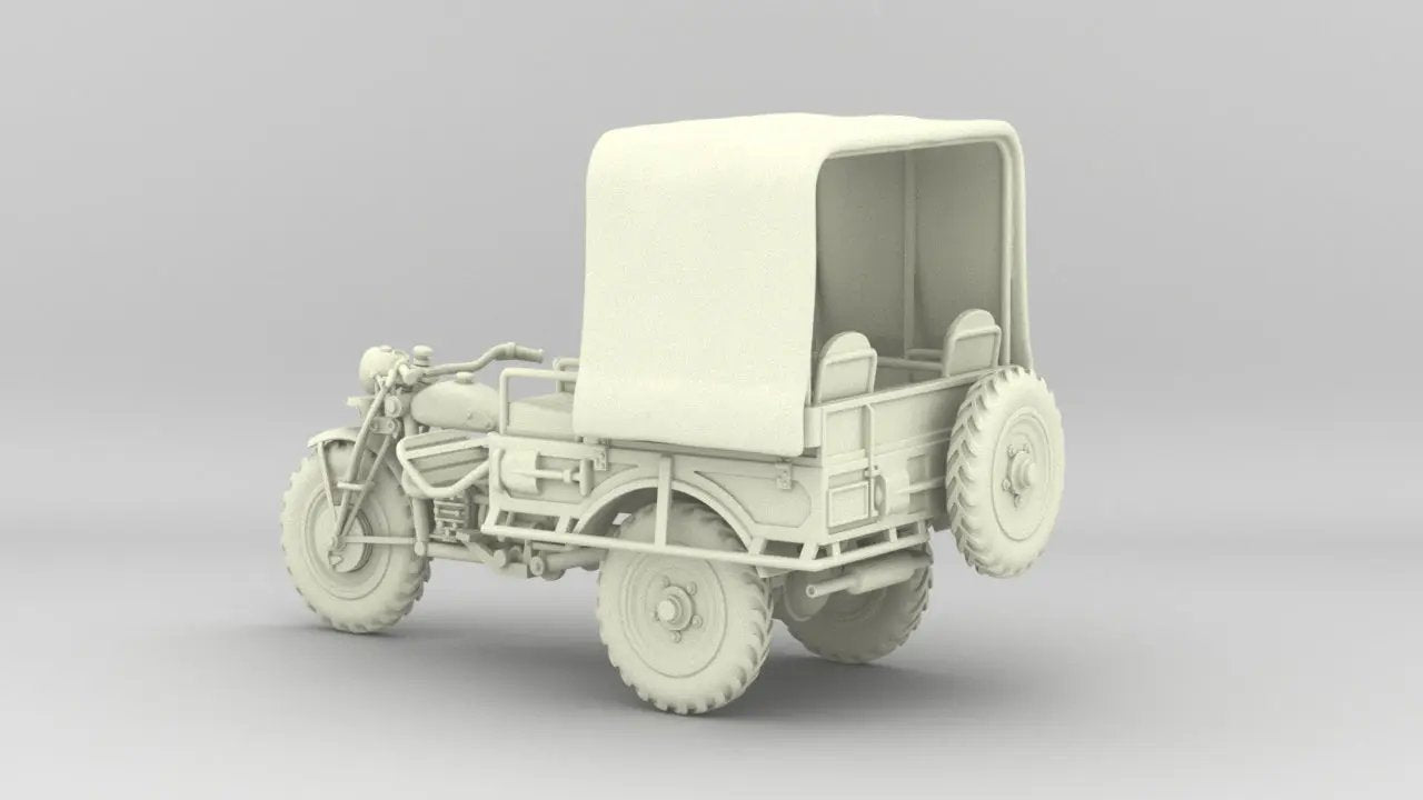1/6 Belgium Tricycle FN Tricar T3 (4 seat) Set - distefan 3d print