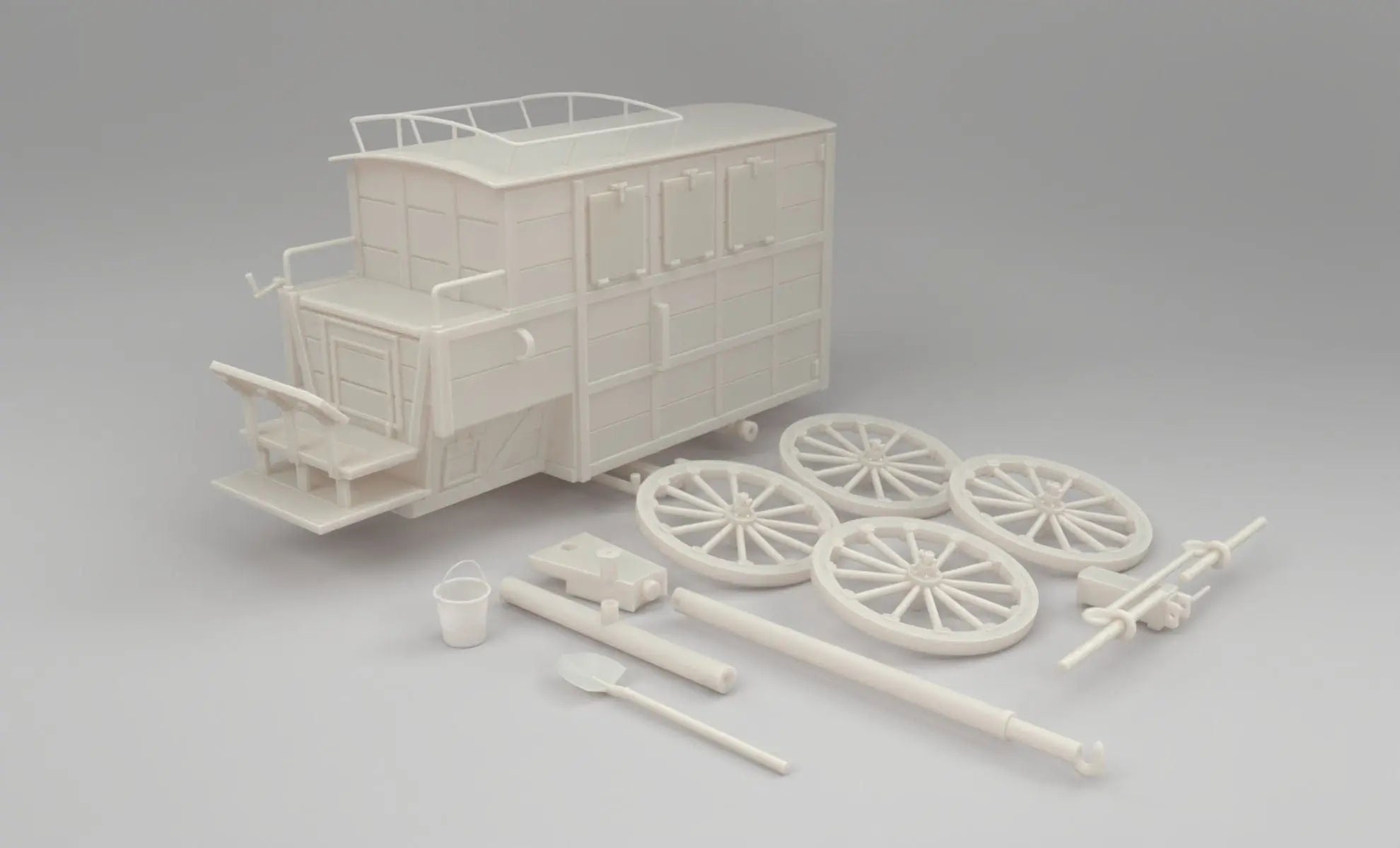 1/6 German WWII Horse Drawn Ambulance Set - distefan 3d print