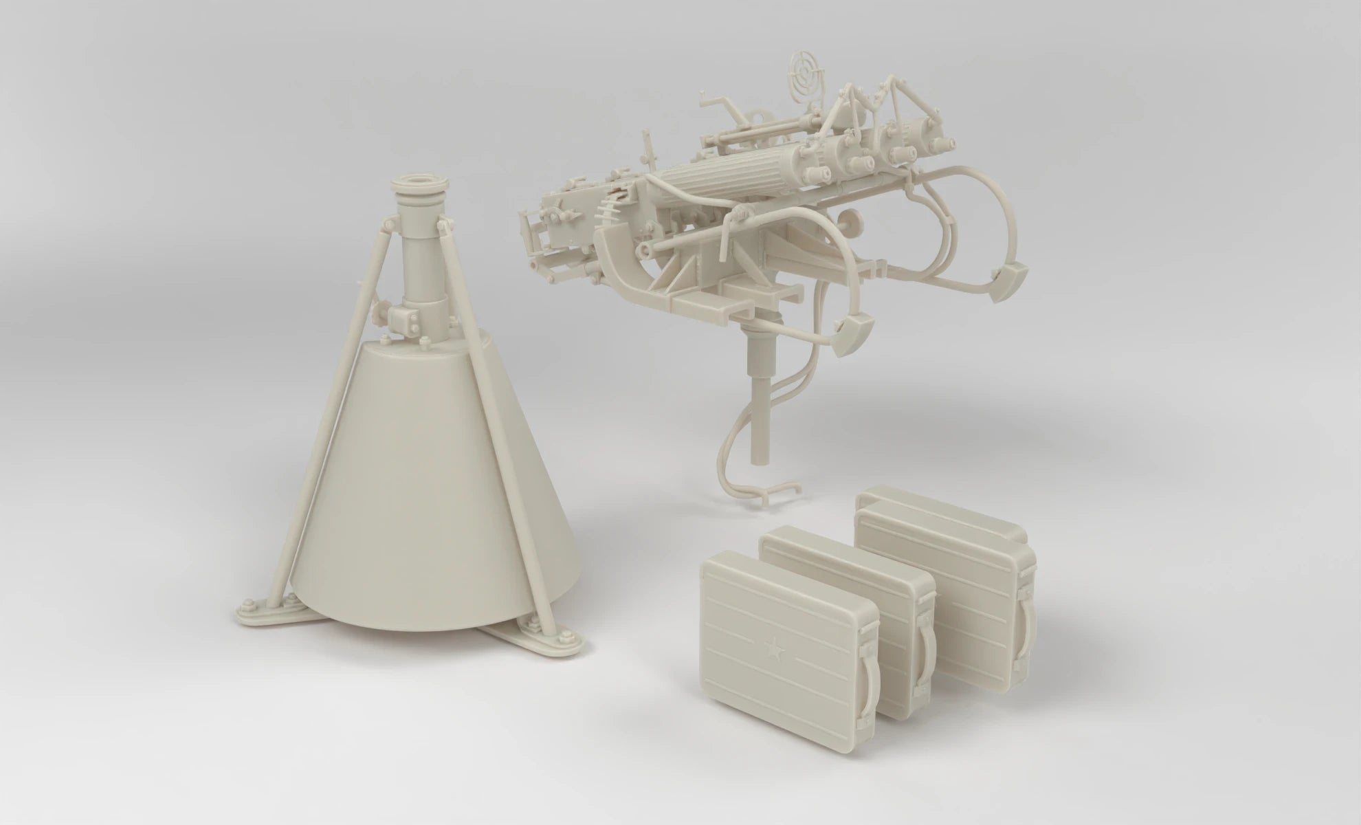 1/6 Russian ZPU M4 & Maxim Machine Gun Kit 3dspro