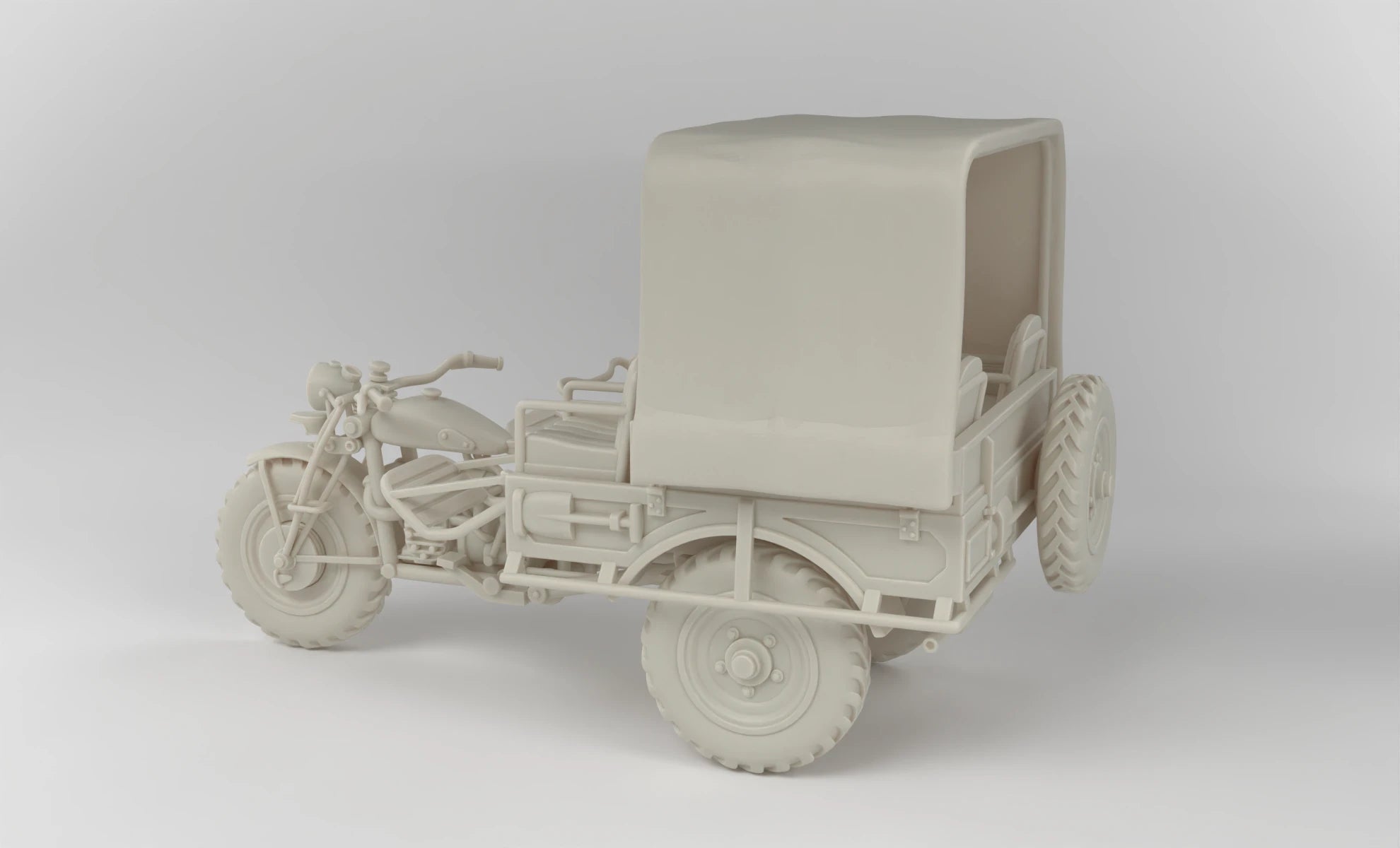 1/6 Belgium Tricycle FN Tricar T3 (4 seat) Set 3dspro