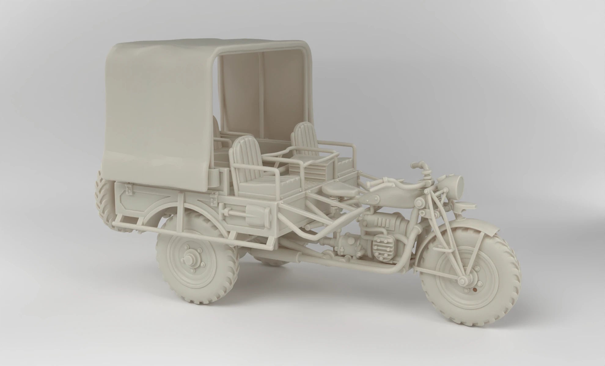 1/6 Belgium Tricycle FN Tricar T3 (4 seat) Set 3dspro