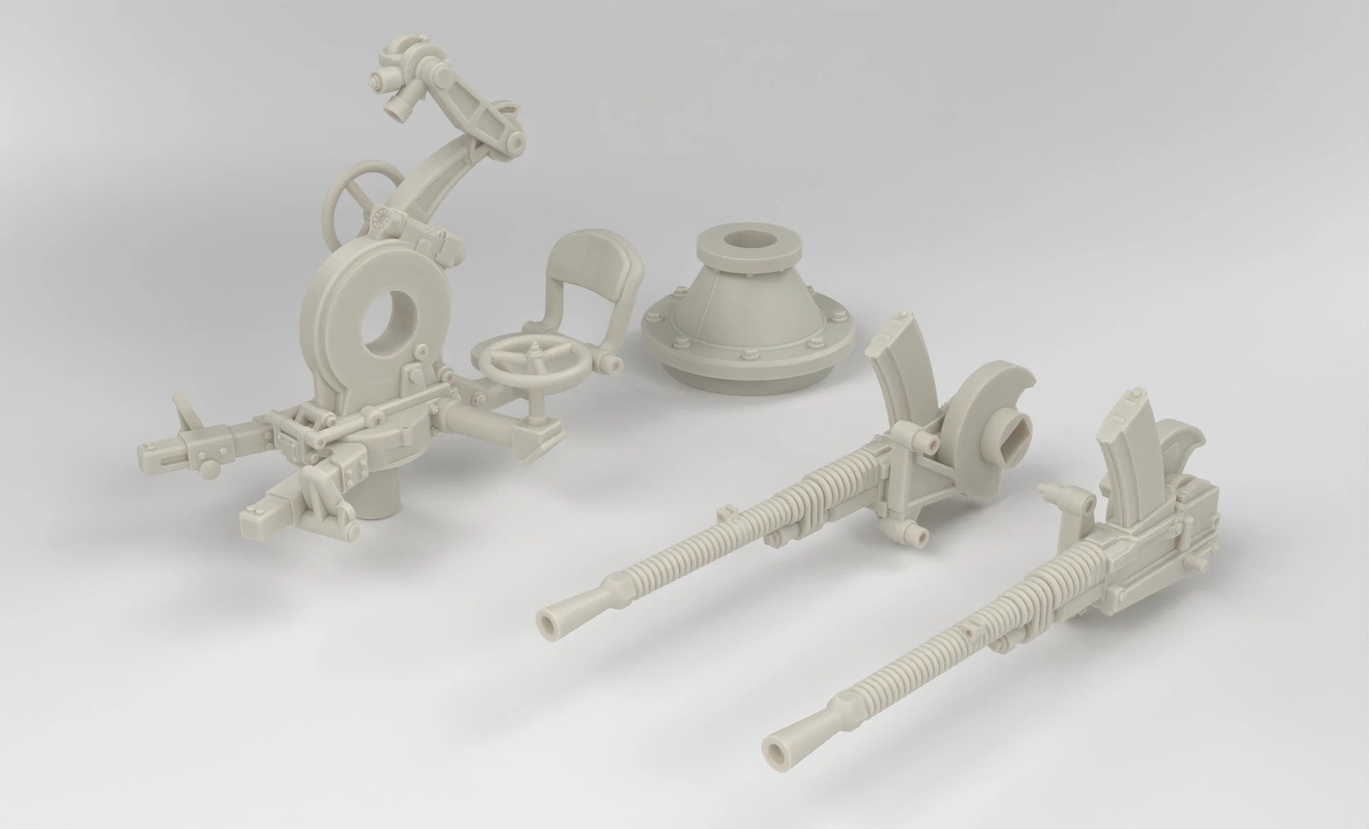 1/6 Belgium Twin AA Gun Hotchkiss 13.2mm Set 3dspro