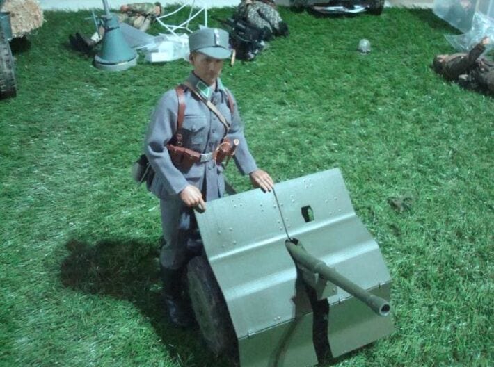 1/6 Bofors 37 mm anti-tank gun - carriage cradle 3d printed