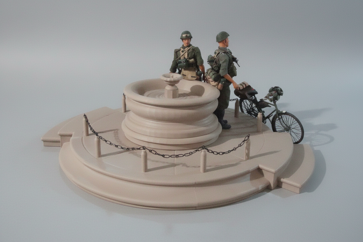 1/6 Czechoslovak Fountain, chateau Zákupy Kit